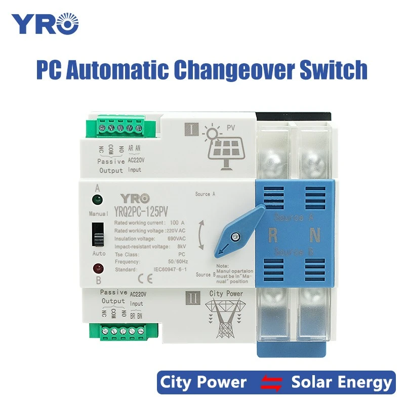 2P 125A 220V -omvormer Type Solar PC ATS