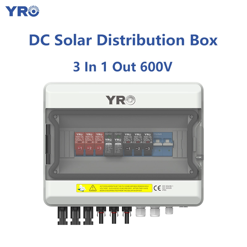 3 op 1 uit 600V DC Solar Distribution Box